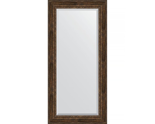 Зеркало Evoform Exclusive 172х82 BY 3612 с фацетом в багетной раме - Состаренное дерево с орнаментом 120 мм