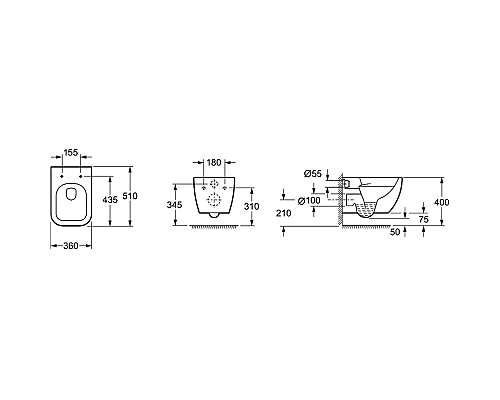 Унитаз Allen Brau Infinity 4.21004.20 подвесной Белый без сиденья