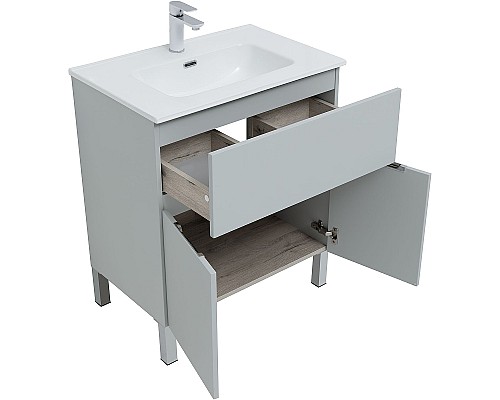 Тумба под раковину Aquanet Алвита New 70 303899 Серая матовая