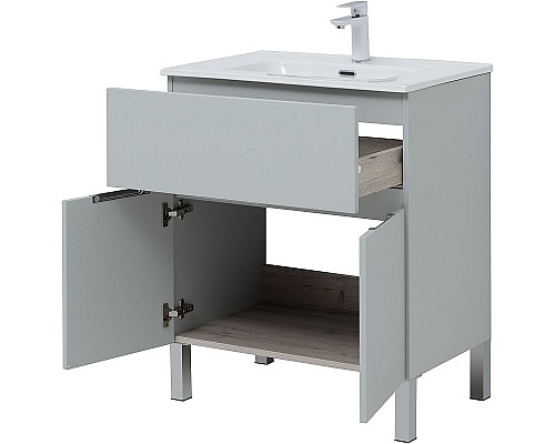 Тумба под раковину Aquanet Алвита New 70 303899 Серая матовая