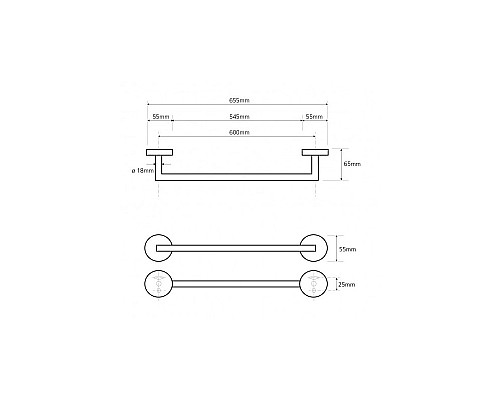 Полотенцедержатель Bemeta 104204042 655 мм