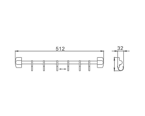 Вешалка для полотенец Haiba HB209-6 Хром
