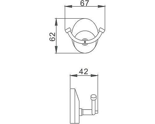 Двойной крючок Haiba HB1605-2 Хром Двойной крючок Haiba HB1605-2 Хром