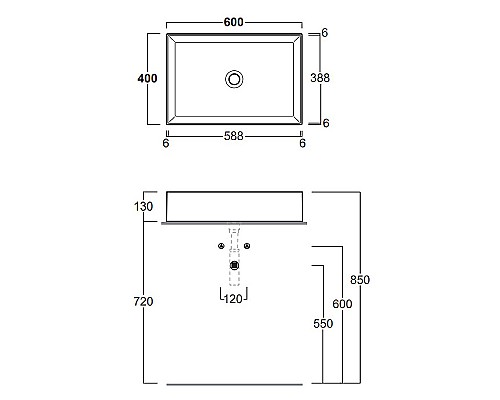 Раковина-чаша Simas Agile 60 AG60 bi matt Белая матовая