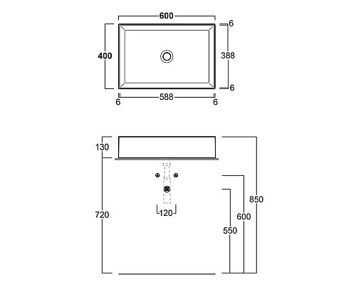 Раковина-чаша Simas Agile 60 AG60 bi matt Белая матовая