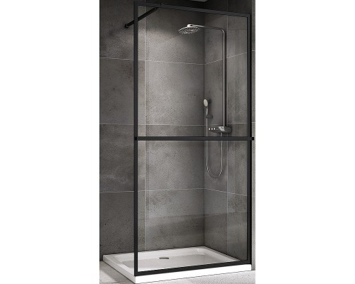 Душевая перегородка Abber Immer Offen 120 AG60120B8 профиль Черный стекло прозрачное