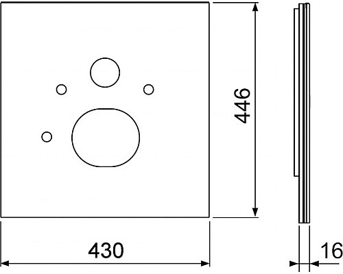 Стеклянная панель TECE lux 9650104 нижняя