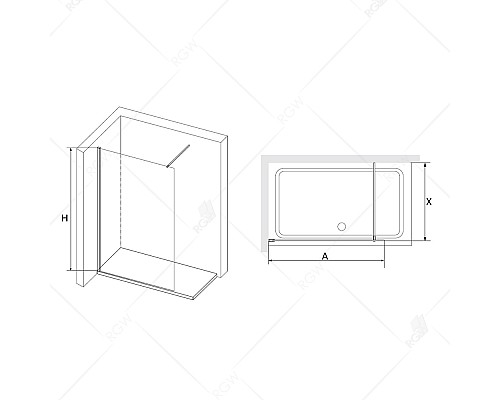 Душевая перегородка RGW Walk In WA-10B 80 351001008-14 профиль Черный стекло прозрачное