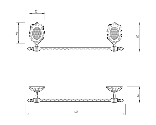 Полотенцедержатель Migliore Cleopatra 16641 Бронза