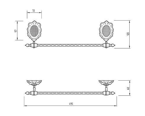 Полотенцедержатель Migliore Cleopatra 16641 Бронза