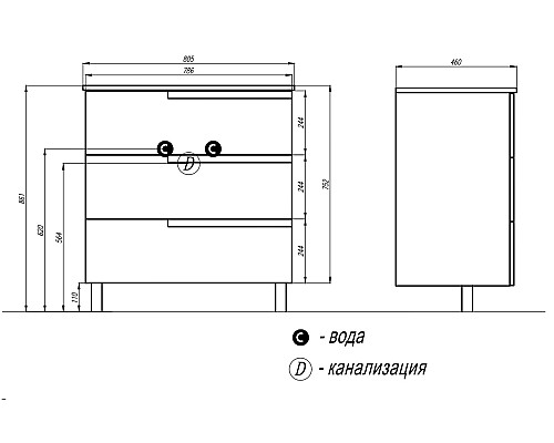 Тумба под раковину Roca Victoria Nord Ice Edition 80 ZRU9302835 Белый глянец