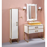 Пенал Armadi Art Monaco белый глянец золото без ножек