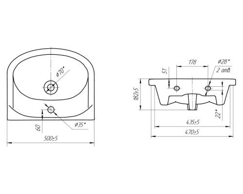 Раковина Cersanit Erica 50 S-UM-ERI50/1-w Белая