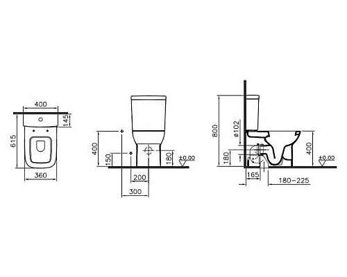 Унитаз компакт VitrA S20 9800B003-7205 с сиденьем микролифтом Унитаз компакт VitrA S20 9800B003-7205 с сиденьем микролифтом