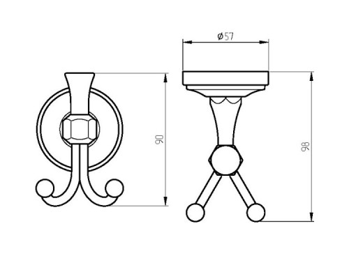 Двойной крючок Migliore Fortuna 27709 Хром