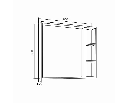 Зеркало со шкафом Grossman Фалькон 80 208003 Бетон