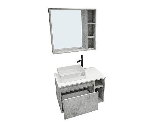 Зеркало со шкафом Grossman Фалькон 80 208003 Бетон