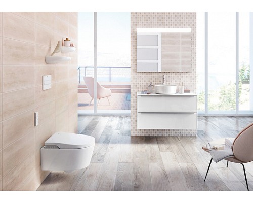 Тумба с раковиной Roca Inspira 80 851076806 подвесная Белая глянцевая