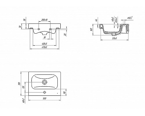 Раковина Cersanit Moduo Slim 50 S-UM-MOD50SL/1 Белая