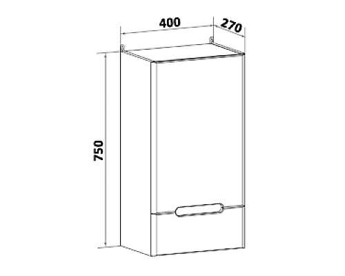 Шкаф навесной Runo Парма 40 00-00001049 правый