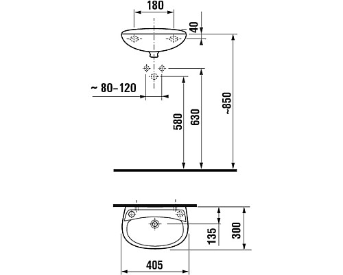 Раковина Jika Lyra 1527.1 с отверстием слева