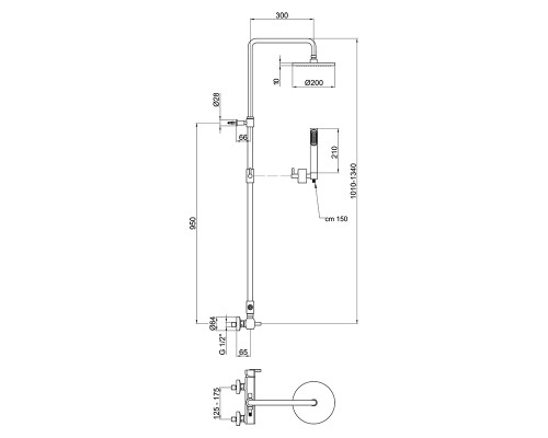 Душевая система Webert Azeta AZ870105015PVC
