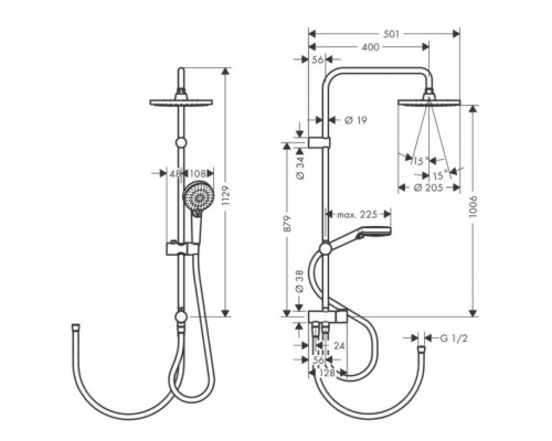 Душевая система Hansgrohe Vernis Blend хром 26272000