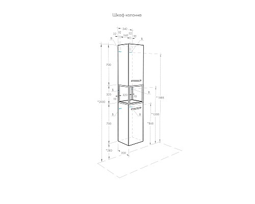 Подвесной шкаф Aquaton Лофт Фабрик 34 1A242803LTDU0 Дуб эндгрейн