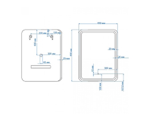 Зеркало Art&Max Latina AM-Lat-650-800-DS-F с подсветкой с сенсорным выключателем