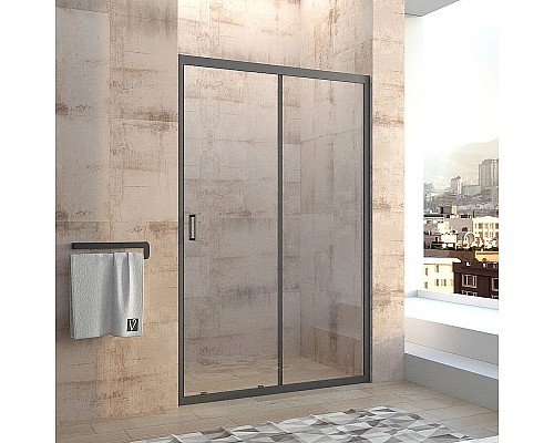 Душевая дверь Veconi Vianno VN-46B 130 VN46B-130-01-C5 Черный матовый