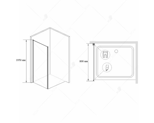 Душевая стенка RGW Z-14 80 06221408-11 профиль Хром стекло прозрачное