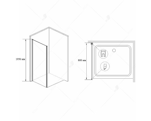 Душевая стенка RGW Z-14 80 06221408-11 профиль Хром стекло прозрачное