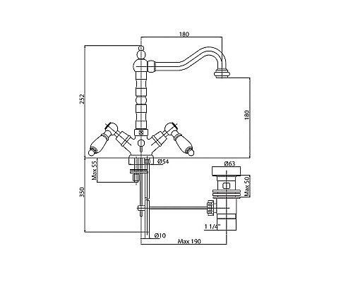 Смеситель на раковину Cezares FIRST-LS2-02-Bi