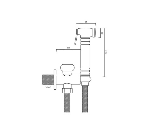 Гигиенический душ без смесителя Bronze de Luxe ROYAL 10235/1 бронза