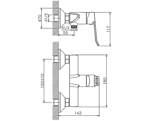 Гигиенический душ со смесителем Haiba HB55556 Хром