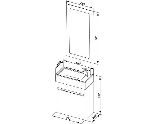 Комплект мебели Aquanet 00183170
