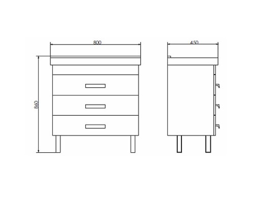 Тумба с раковиной Comforty Никосия 80Н 00004142204 Дуб белый