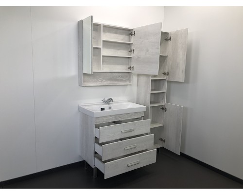 Тумба с раковиной Comforty Никосия 80Н 00004142204 Дуб белый