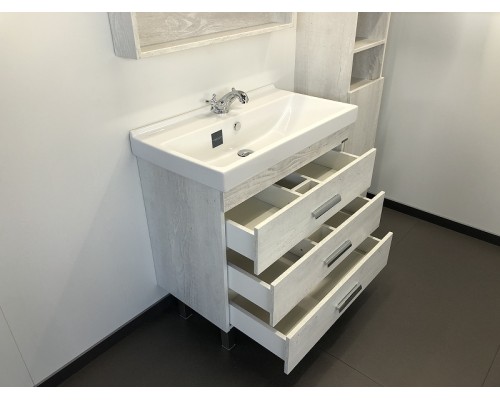 Тумба с раковиной Comforty Никосия 80Н 00004142204 Дуб белый