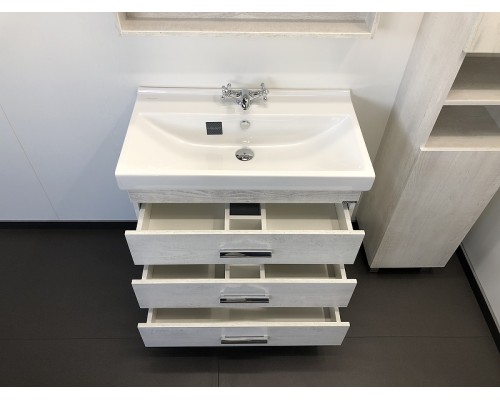 Тумба с раковиной Comforty Никосия 80Н 00004142204 Дуб белый