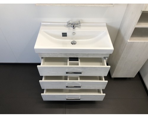 Тумба с раковиной Comforty Никосия 80Н 00004142204 Дуб белый