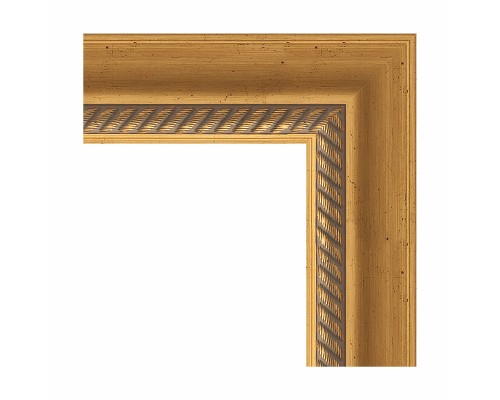 Зеркало Evoform Exclusive-G 183х128 с гравировкой в багетной раме - Состаренное золото с плетением 70 мм