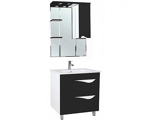 Зеркало со шкафом Bellezza Эйфория 80 R 4619113001048 с подсветкой Черное