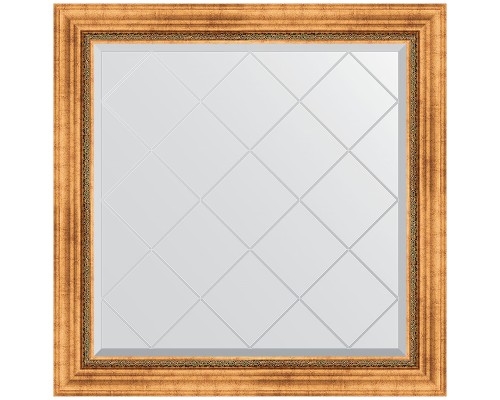 Зеркало Evoform Exclusive-G 86х86 BY 4318 с гравировкой в багетной раме - Римское золото 88 мм