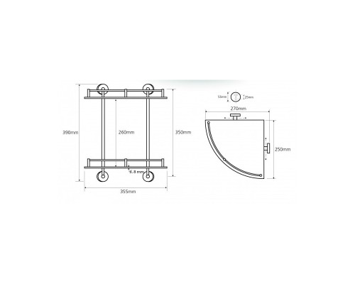 Полочка двойная угловая Bemeta 104202142