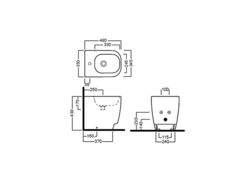 Биде Hatria Fusion 48 YXC9 Белое