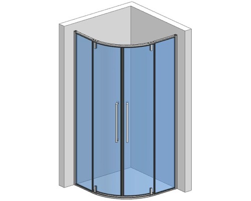 Душевой уголок AQUAme 90x90 профиль Хром стекло прозрачное