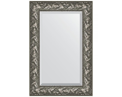 Зеркало Evoform Exclusive 89х59 BY 3416 с фацетом в багетной раме - Византия серебро 99 мм