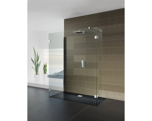 Акриловый душевой поддон Riho 404 120x80 черный матовый, накладка хром DC141700000000S