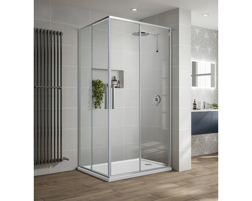 Душевой уголок Vincea Slim-U 90x90 профиль Хром стекло прозрачное
